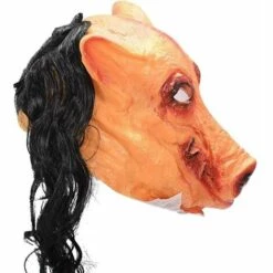 YIDOMDE Halloween Latex Masque Tête De Cochon Avec Cheveux Masque Animaux Porc Horreur Effrayant Accessoire Costume Déguisement Halloween Mascarade Carnaval Cosplay Fête Masque De Déguisement -Protection des voies respiratoires Soldes 68684735 2