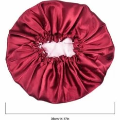 YIDOMDE Bonnet De Couchage En Satin, Bonnet En Soie Pour Cheveux Nuit, Bonnet De Sommeil Avec Large Bande élastique, Respirant Bonnet De Nuit Pour Femmes Et Filles， Noir + Vin Rouge 2 Pièces -Protection des voies respiratoires Soldes 68685031 3