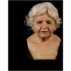 Masque De Protection DENUOTOP Halloween Hot Vieil Homme Masque Couvre-chef Vieil Homme Grand-père Visage Perruque Mamie Cheveux Mamie Cheveux